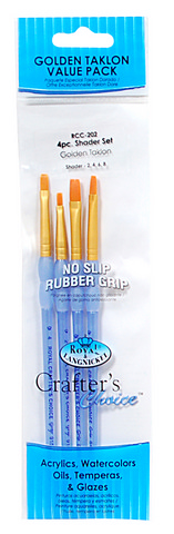 Royal & Langnickel: Crafter's Choice™ 4pc Golden Taklon Shader Brush Set