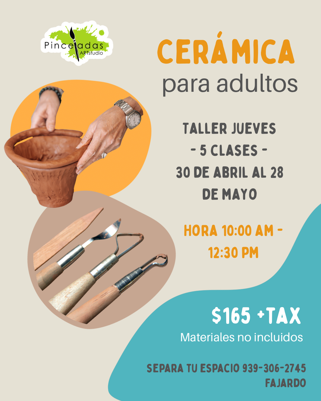 CERÁMICA PARA ADULTOS | ABRIL - MAYO 2026