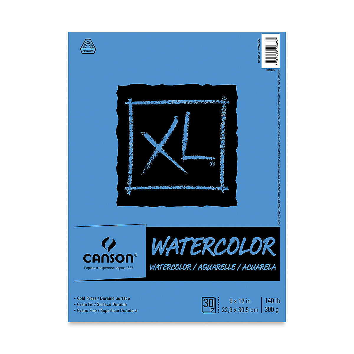 CANSON XL WATERCOLOR 9”X12”