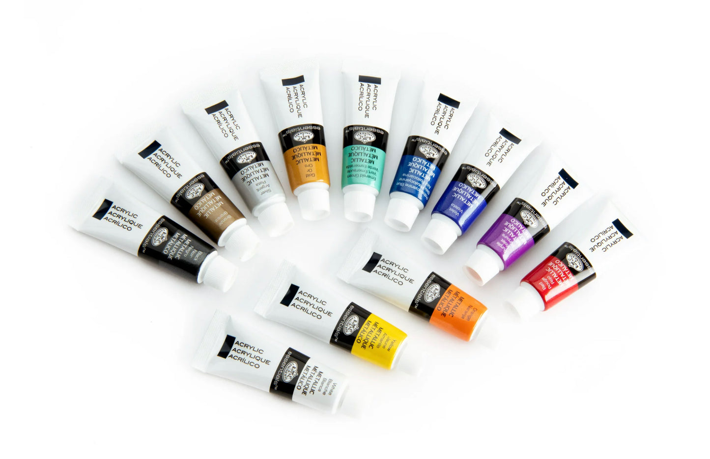 Royal & Langnickel Essentials - Artist Metallic Acrylic Paint 12ml, 12 Pack