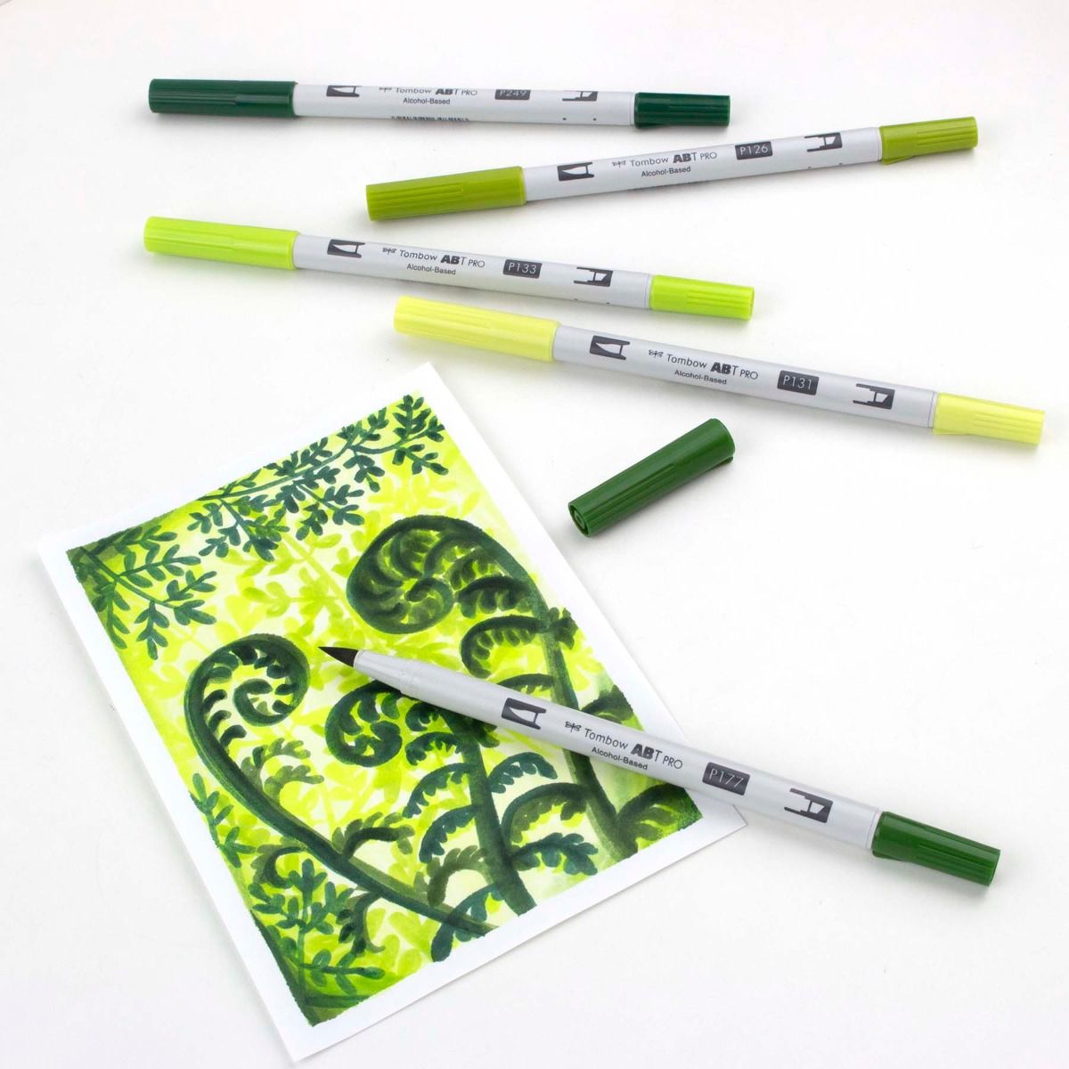 Tombow ABT PRO Alcohol Based Art Markers - Green Tones, 5pk