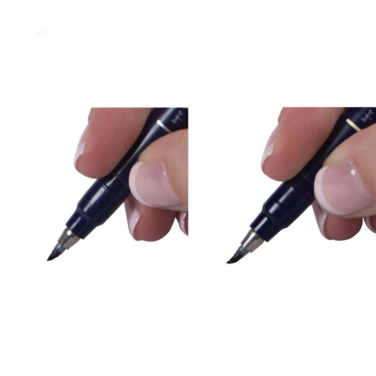 Tombow Fudenosuke Brush Pen, Hard & Soft Tip, Black, 2PK