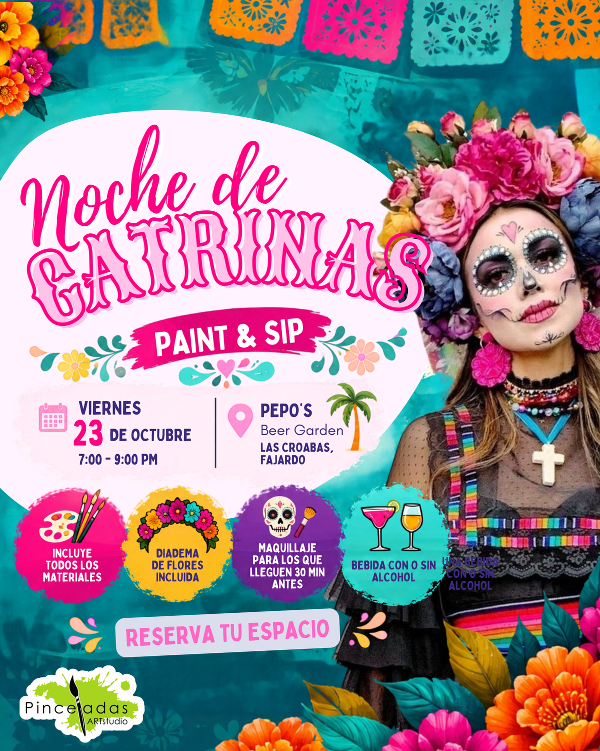 Art & Sip | Noche de Catrinas at Pepo’s 1227 Beer Garden