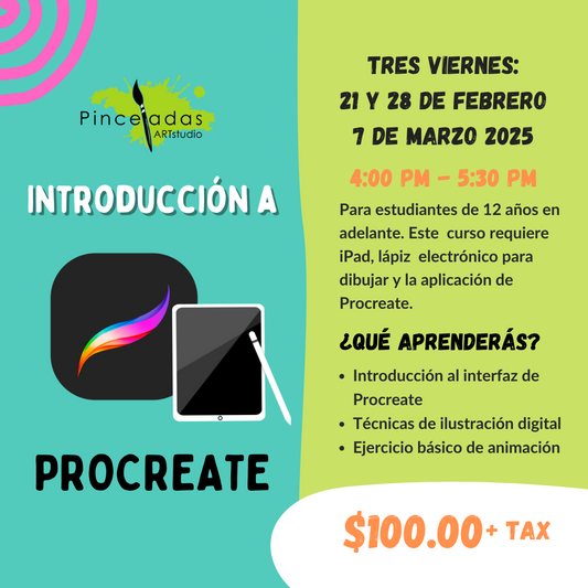 Introducción a Procreate | viernes 4:00pm - 5:30pm | Cursos Cortos 2025