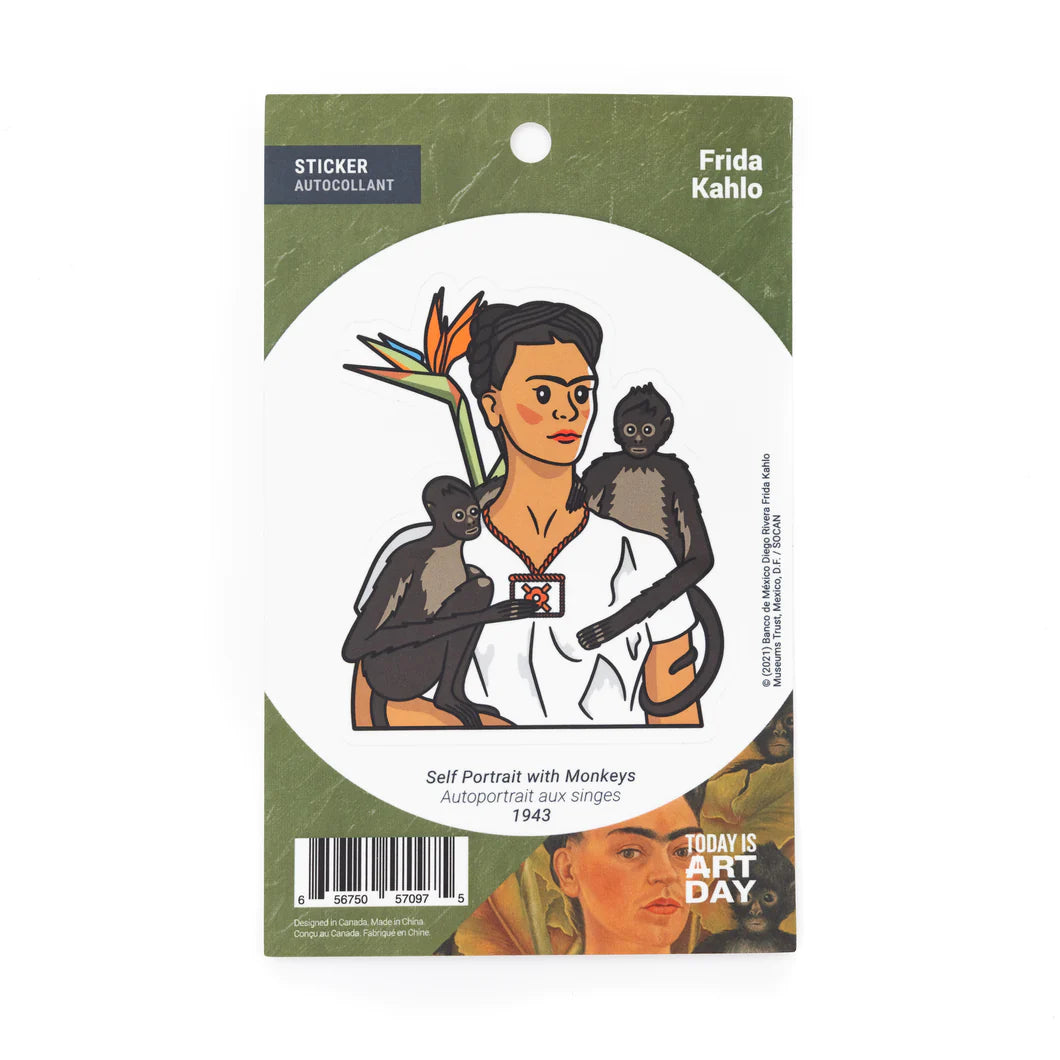 Sticker | Frida Kahlo : Self Portrait With Monkeys