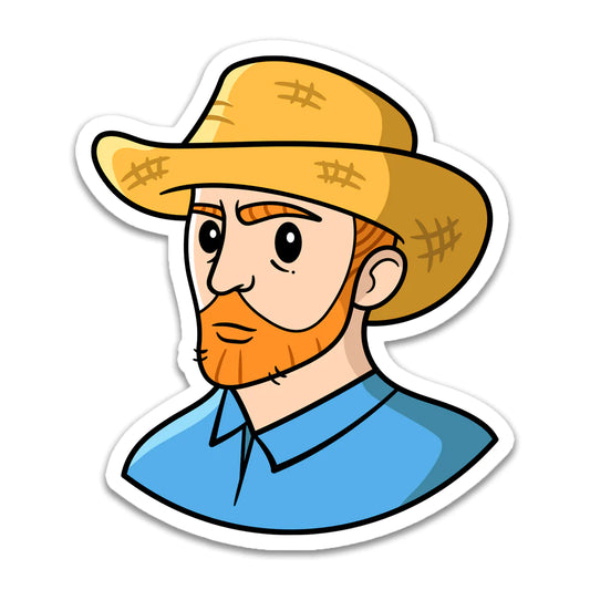 Sticker | Vincent van Gogh : Self Portrait With Straw Hat