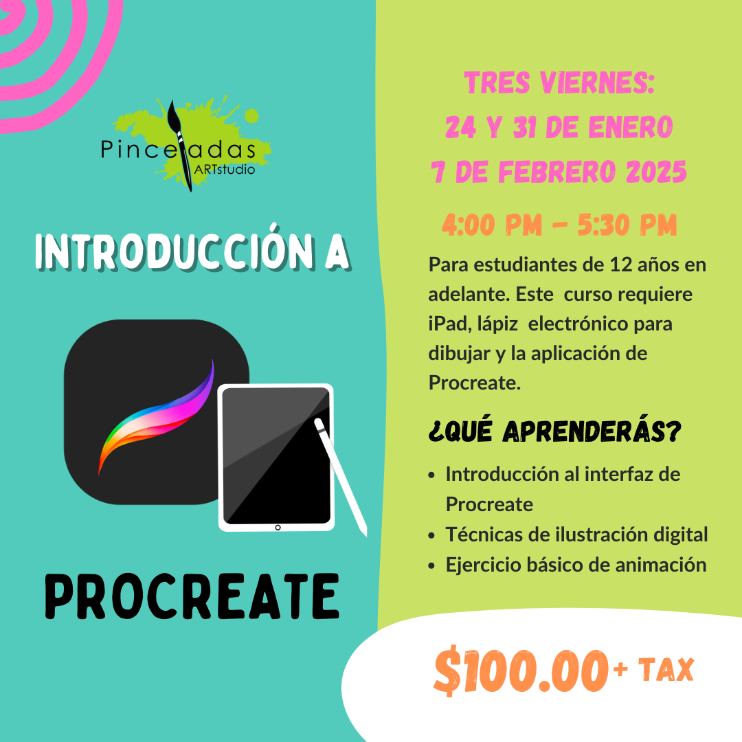 Introducción a Procreate | viernes 4:00pm - 5:30pm | Cursos Cortos 2025