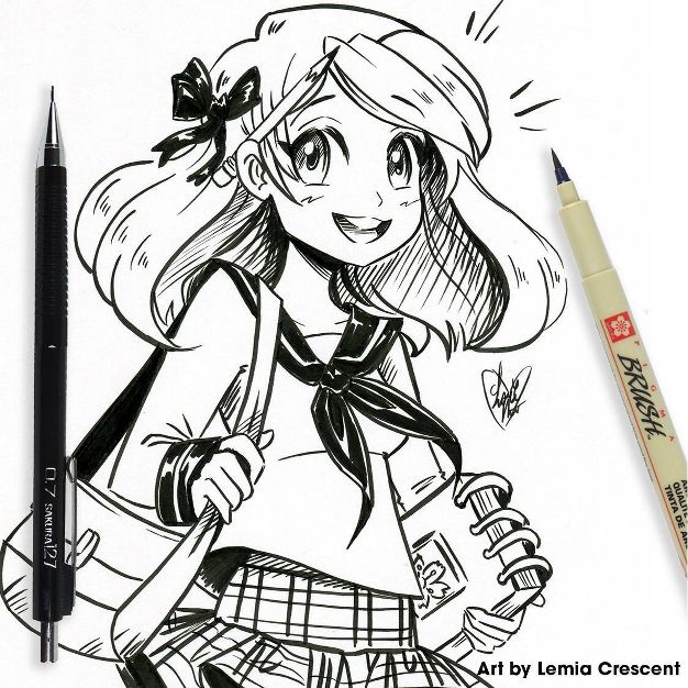 Sakura 6pc Manga Comic Pro Drawing Set - Black Pigma Micron