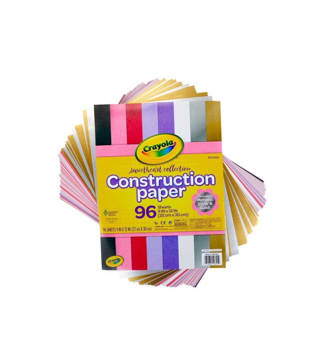 Crayola Construction Paper Sweethheart Collection 96 sheets