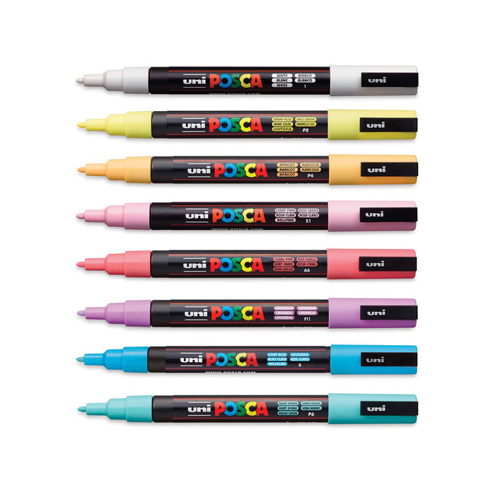 POSCA Paint Marker Set 8-Color PC-3M Fine SOFT COLOURS