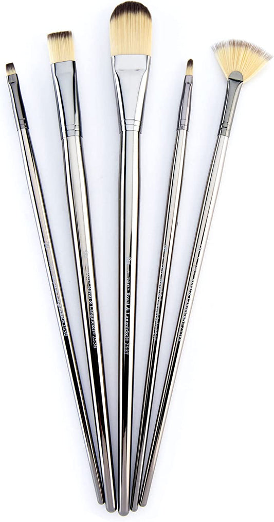 Royal & Langnickel - ZEN 53 Series Set of 5 Long Handle Acrylic & Oil Filbert Variety Paint Brushes