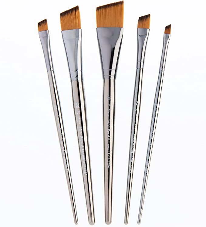 Royal & Langnickel - ZEN 73 Series 5 Piece All Media Angular Paint Brush Set