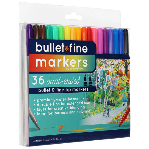 Leisure Arts 36 Dual-Ended Bullet & Fine Markers