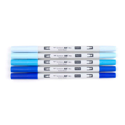 Tombow ABT PRO Alcohol Based Art Markers - Blue Tones, 5pk