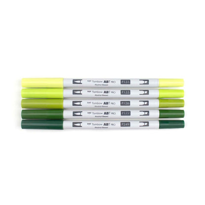 Tombow ABT PRO Alcohol Based Art Markers - Green Tones, 5pk