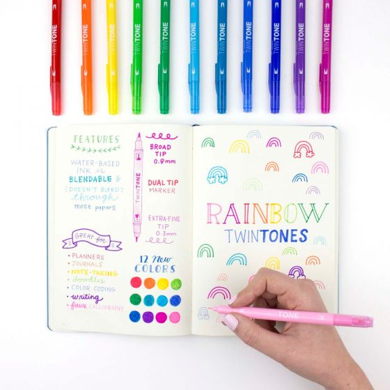 TwinTone Marker Set, 12-Pack Rainbow