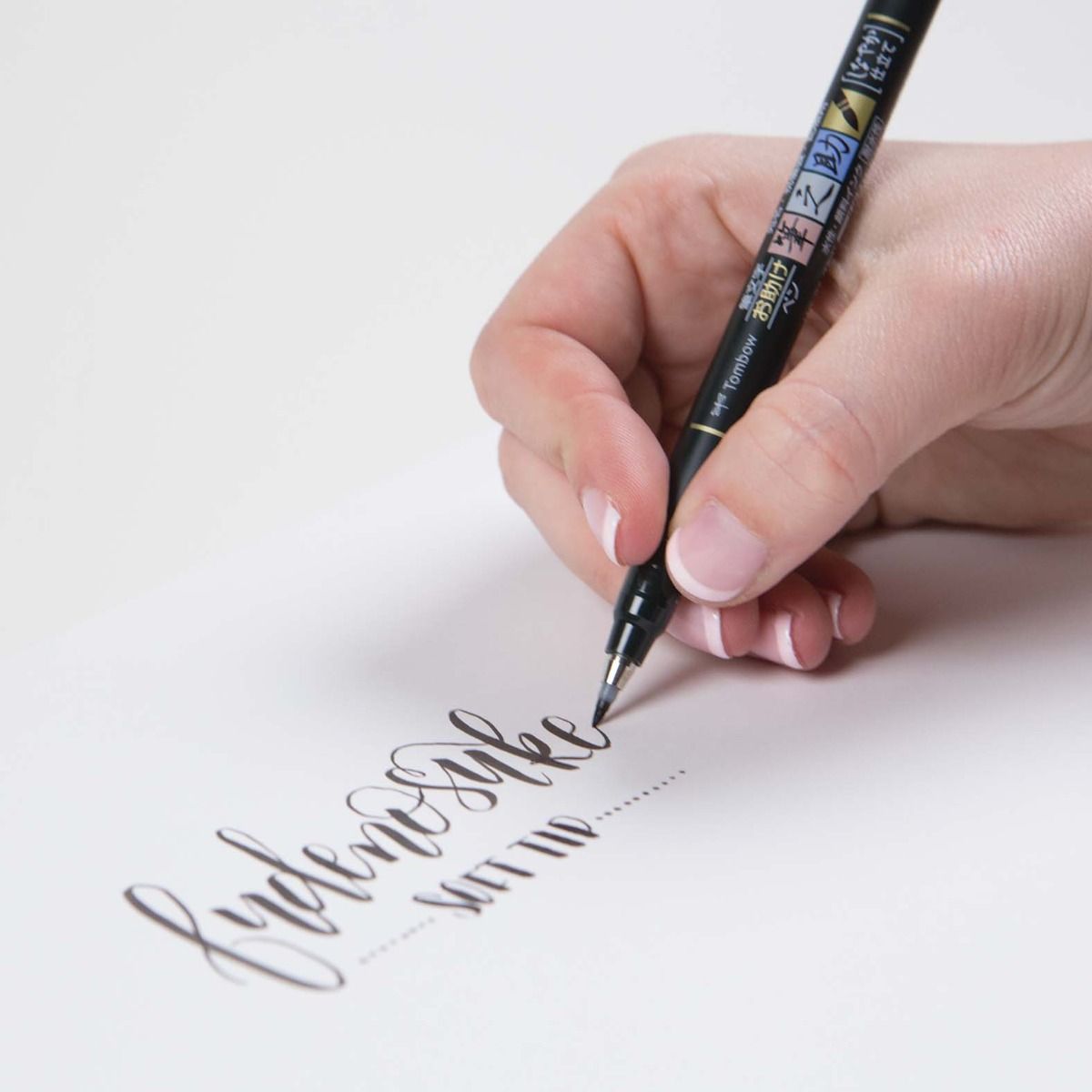 Tombow Fudenosuke Brush Pen, Hard & Soft Tip, Black, 2PK